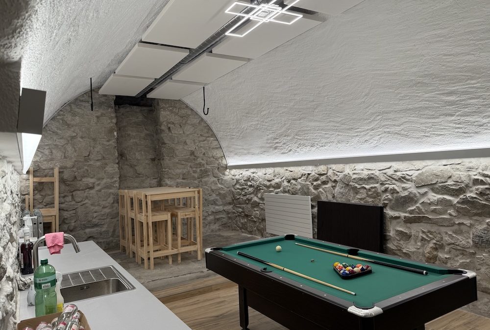 Panneaux acoustiques pour un carnotzet à Bramois